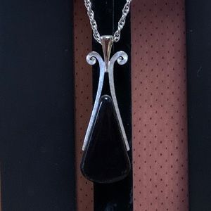 Vintage 70’s Black Lucite Avon necklace